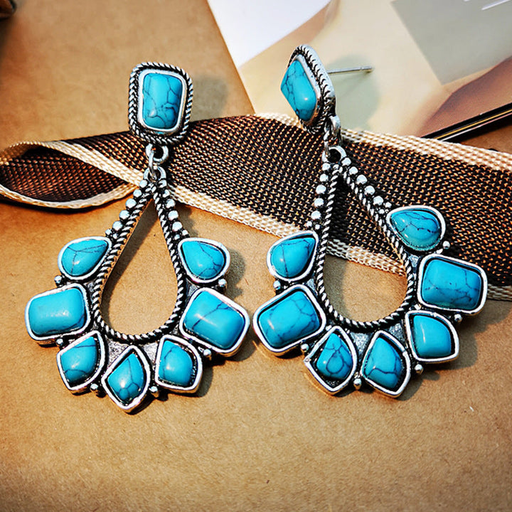 Pendientes Gota Racimo Turquesa