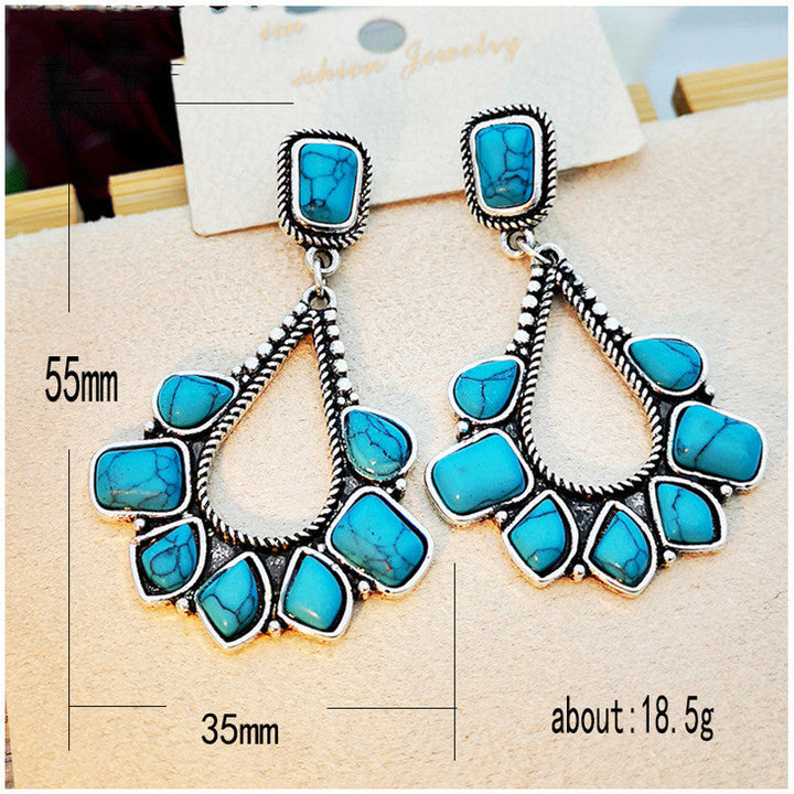 Pendientes Gota Racimo Turquesa