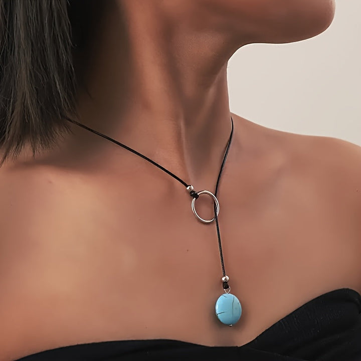 Collar Cordón Gota Turquesa