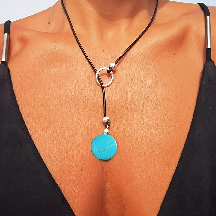 Collar Cordón Gota Turquesa