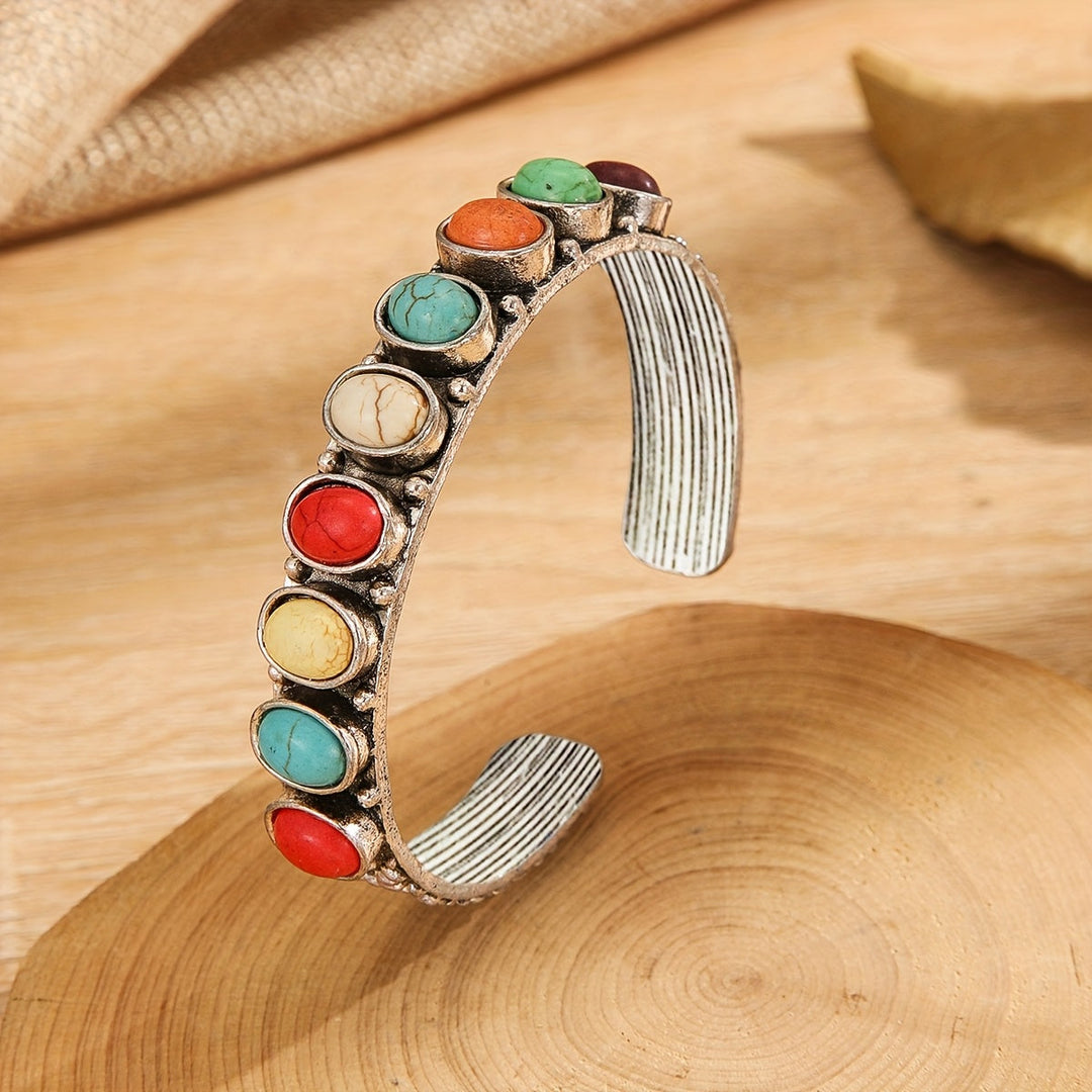 Brazalete Rígido Turquesa Multicolor