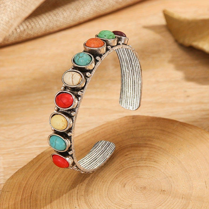 Brazalete Rígido Turquesa Multicolor