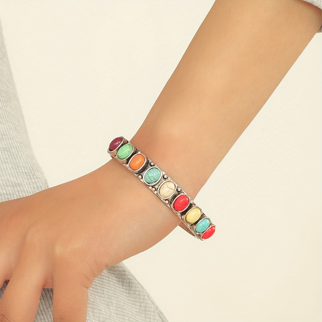 Brazalete Rígido Turquesa Multicolor