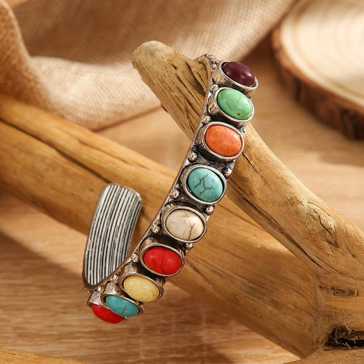 Brazalete Rígido Turquesa Multicolor