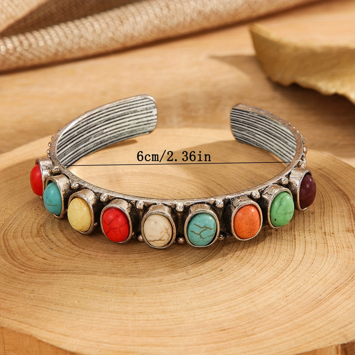 Brazalete Rígido Turquesa Multicolor