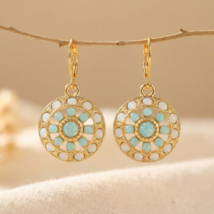 Pendientes Mandala Turquesa de Oro
