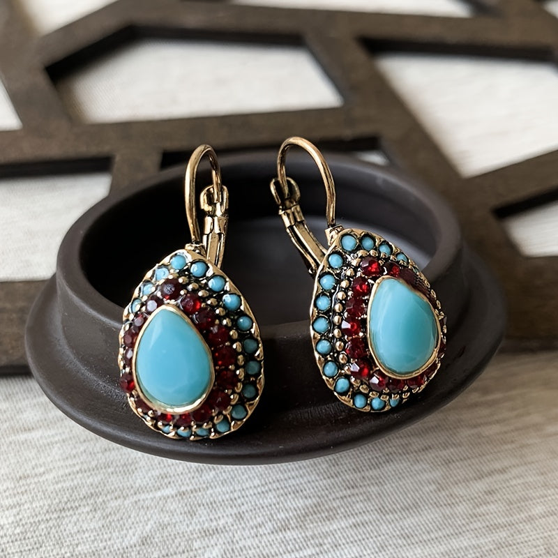 Pendientes Gota Turquesa con Brillo