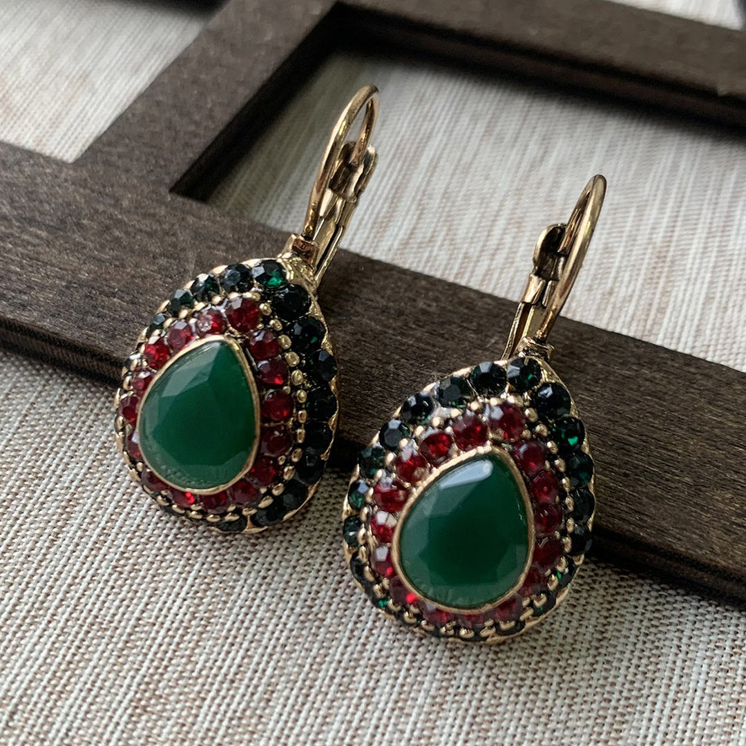 Pendientes Gota Turquesa con Brillo