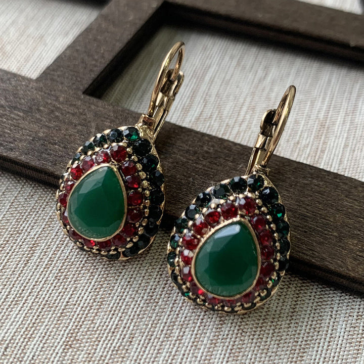 Pendientes Gota Turquesa con Brillo