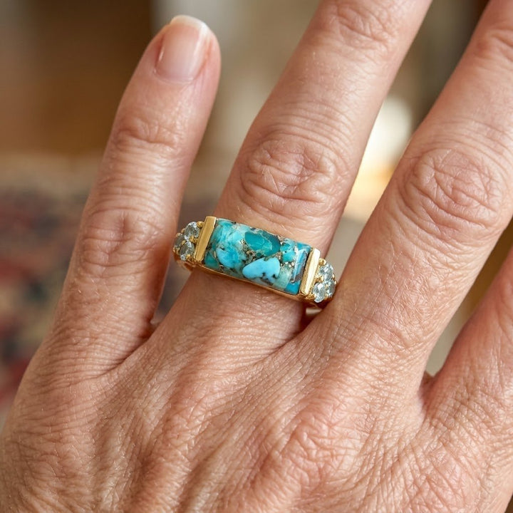 Anillo Turquesa Llamativo Vintage