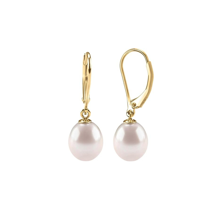 Pendientes Perla Colgante Dorados