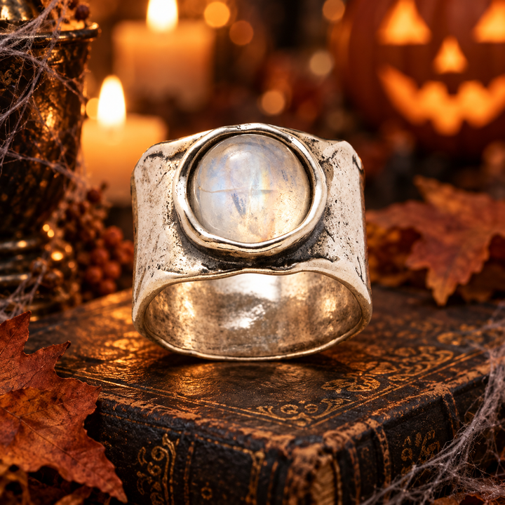 Anillo Piedra Lunar Boho - Vintage